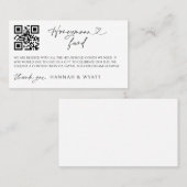 Honeymoon Gift Request Wedding Enclosure Scan Card Visitekaartje (Voorkant / Achterkant)