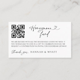 Honeymoon Gift Request Wedding Enclosure Scan Card Visitekaartje