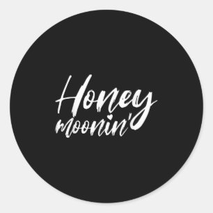 Honeymoon in Honeymoon Bruid Bruidegom Matching Pa Ronde Sticker