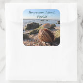 Honeymoon Island Florida strand schelp Vierkante Sticker (Tas)