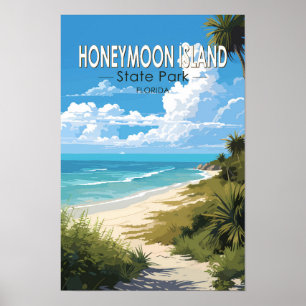 Honeymoon Island State Park Florida Reis Vintage Poster
