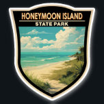 Honeymoon Island State Park Florida Travel  Sticker<br><div class="desc">Honeymoon Island State Park vector artwork ontwerp. Deel van een reeks barrière eilanden sprankelend in de Golf van Mexico voor de westkust van Florida.</div>