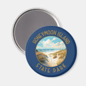 Honeymoon Island State Park Retro noodlijdend Magneet (Voorkant / Achterkant)