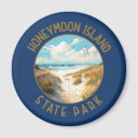 Honeymoon Island State Park Retro noodlijdend Magneet<br><div class="desc">Honeymoon Island State Park vector artwork ontwerp. Deel van een reeks barrière eilanden sprankelend in de Golf van Mexico voor de westkust van Florida.</div>