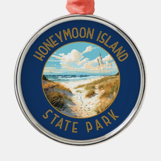 Honeymoon Island State Park Retro noodlijdend Metalen Ornament (Voorkant)