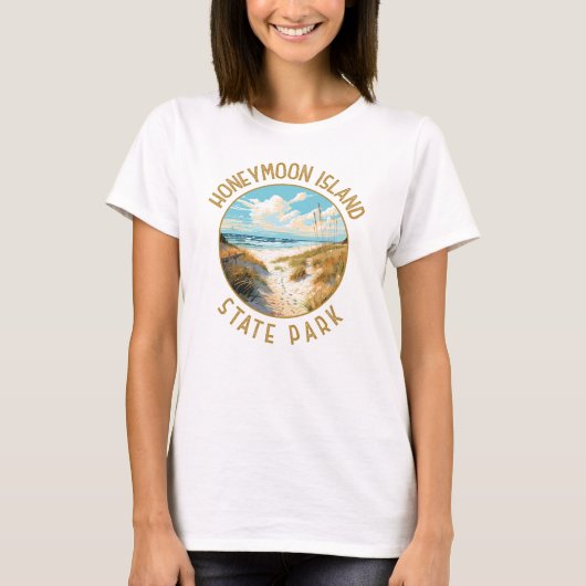 Honeymoon Island State Park Retro noodlijdend T-shirt (Voorkant)