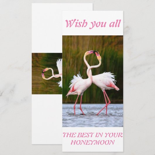 Honeymoon-kaart voor beste wensen feestdagenkaart (Voorkant / Achterkant)