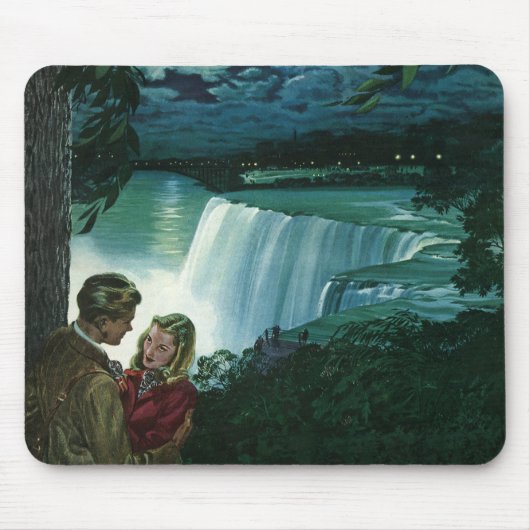  Honeymoon Love, Passen getrouwd op Niagara Herfst Muismat (Voorkant)