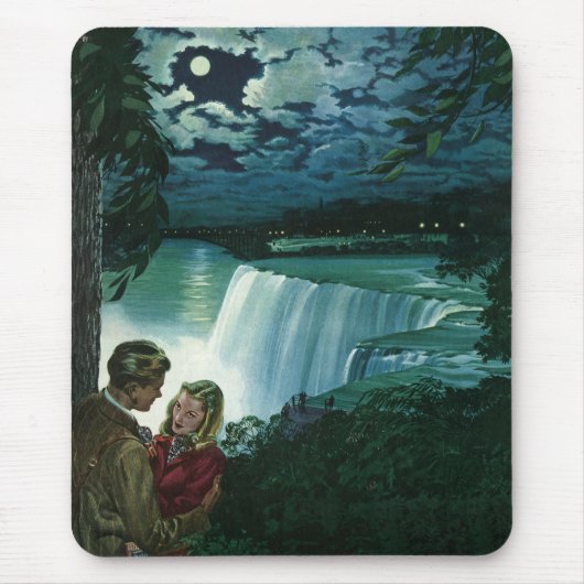  Honeymoon Love, Passen getrouwd op Niagara Herfst Muismat (Voorkant)