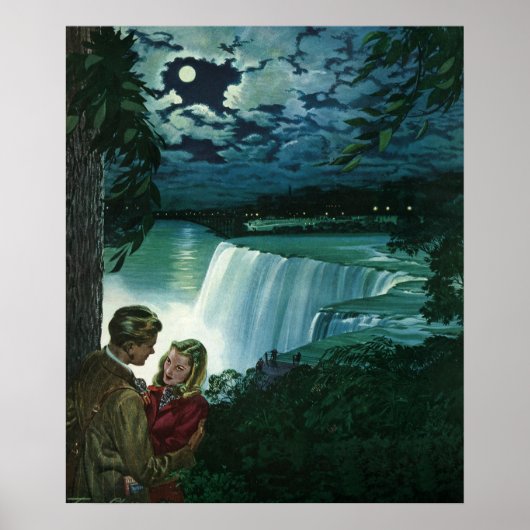 Honeymoon Love, Passen getrouwd op Niagara Herfst Poster (Voorkant)