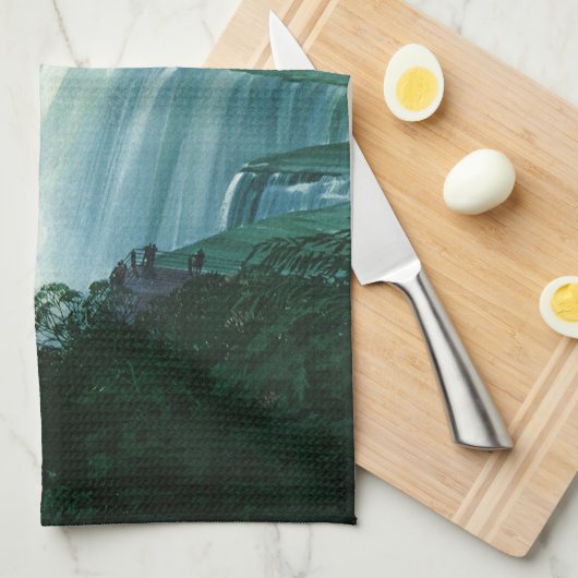  Honeymoon Love, Passen getrouwd op Niagara Herfst Theedoek (Quarter Fold)