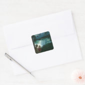  Honeymoon Love, Passen getrouwd op Niagara Herfst Vierkante Sticker (Envelop)
