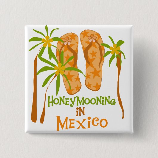 Honeymoon Mexico Tshirts en Gifts Vierkante Button 5,1 Cm (Voorkant)