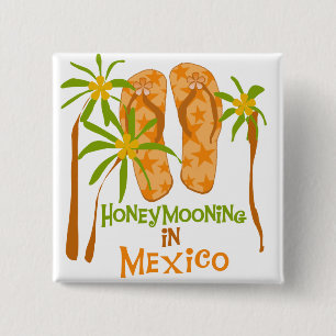 Honeymoon Mexico Tshirts en Gifts Vierkante Button 5,1 Cm