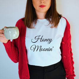 Honeymoon' Modern Zwart Script Wit Vrouwen T-shirt
