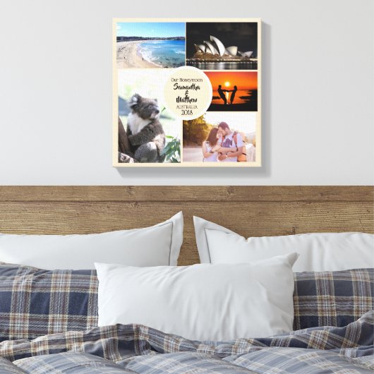 Honeymoon Photo Collage Canvas (Insitu (Slaapkamer))