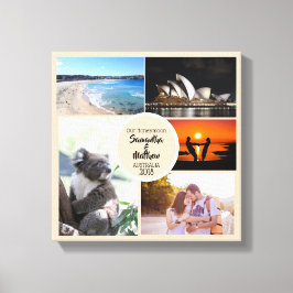 Honeymoon Photo Collage Canvas Afdruk