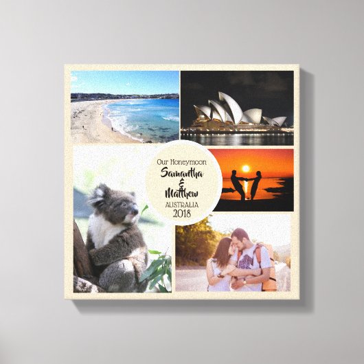 Honeymoon Photo Collage Canvas Afdruk (Voorkant)