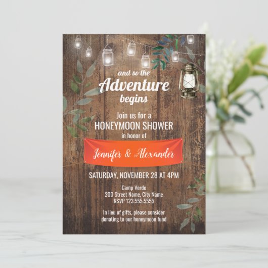 Honeymoon Shower Kaart (Staand voorkant)