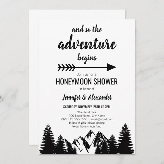 Honeymoon Shower-uitnodiging Kaart (Voorkant / Achterkant)
