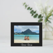 Honeymoon-stel op zwarte briefkaart Bora Bora (Staand voorkant)