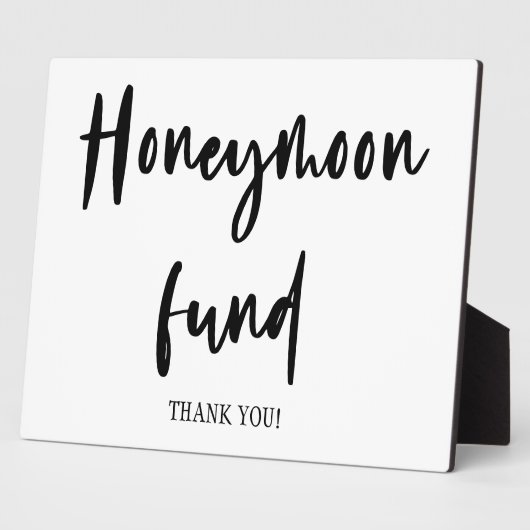 Honeymoon trouwbord Tabletop Plaque Fotoplaat (Zijkant)