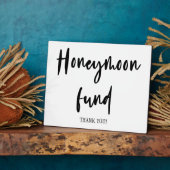 Honeymoon trouwbord Tabletop Plaque Fotoplaat (Zijkant)