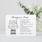 Honeymoon verzoek om bruiloft met QR-kaart Informatiekaartje (Staand voorkant)