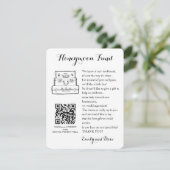 Honeymoon-verzoek om bruiloft QR CODE Informatiekaartje (Staand voorkant)