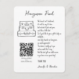 Honeymoon-verzoek om bruiloft QR CODE Informatiekaartje