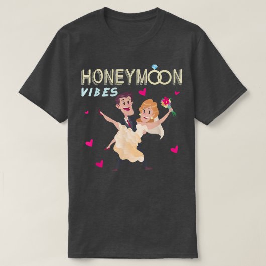 Honeymoon Vibes Bachlorette Party Bride getrouwd T-shirt (Design voorkant)