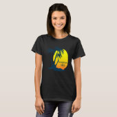 Honeymoon Vibes Beach Palm Tree After Wedding Vaca T-shirt (Voorkant volledig)