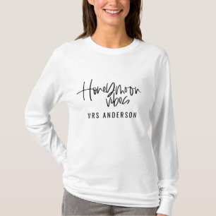 Honeymoon Vibes script tekst bruiloft T-shirt