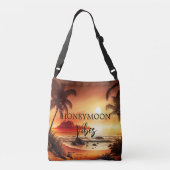 Honeymoon vibes tropisch zonnestrand crossbody tas (Achterkant)