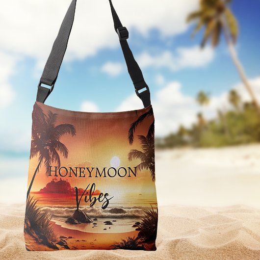 Honeymoon vibes tropisch zonnestrand crossbody tas