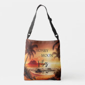 Honeymoon vibes tropische zonnestrandmaan crossbody tas (Achterkant)