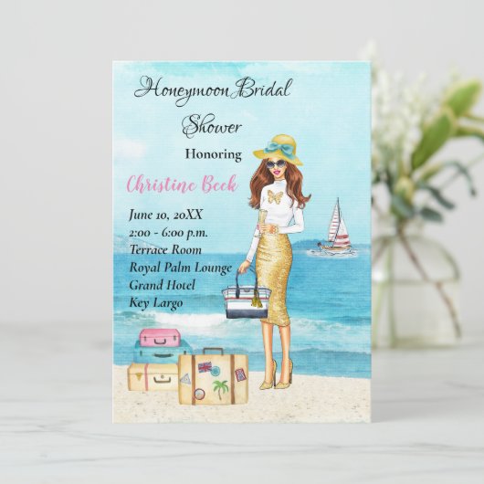 Honeymoon Vrijgezellenfeest Save The Date (Staand voorkant)