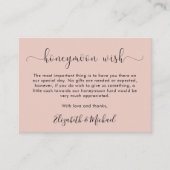 Honeymoon Wens Roze Bruiloft Informatiekaartje (Voorkant)