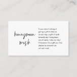 Honeymoon Wish and Fund, modern script Informatiekaartje<br><div class="desc">Dit is de Moderne zwarte casual elegance nk,  het minimalisme van het Manuscript,  lettertypefunctie,  de Kaart van de Omsluiting van de Weddenschap. U kunt de doopvontkleuren veranderen,  en uw trouwdetails in de passende doopvont/het schrijven toevoegen. #TeeshaDerrick</div>