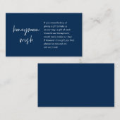 Honeymoon Wish and Fund, Navy Blue Informatiekaartje (Voorkant / Achterkant)