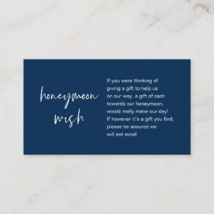 Honeymoon Wish and Fund, Navy Blue Informatiekaartje