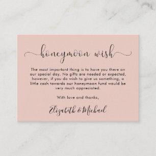 Honeymoon Wish Blush Wedding Informatiekaartje