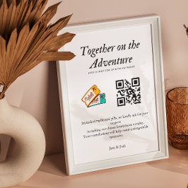 Honeymoon Wish Bruiloft Registry Fund QR Code Gift Poster