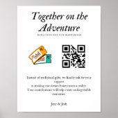 Honeymoon Wish Bruiloft Registry Fund QR Code Gift Poster (Voorkant)
