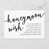 Honeymoon Wish Cash Fonds, een notitie over cadeau Informatiekaartje (Voorkant)