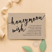 Honeymoon Wish Cash Fonds, een opmerking over cade Informatiekaartje