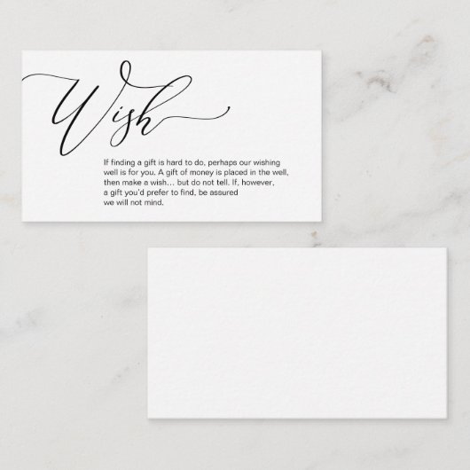 Honeymoon Wish, Een notitie over geschenken Informatiekaartje (Voorkant / Achterkant)
