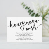 Honeymoon Wish Fund Cash, moderne rustieke bruilof Informatiekaartje (Staand voorkant)