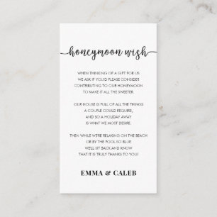 Honeymoon Wish Fund Enclosure Card Informatiekaartje