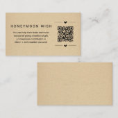 Honeymoon Wish/Fund Kaart w QR Code Insert (Voorkant / Achterkant)